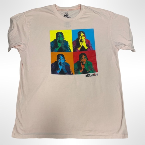 Poetic Justice T shirt featuring 2Pac color light pink women’s Xl - Picture 1 of 2